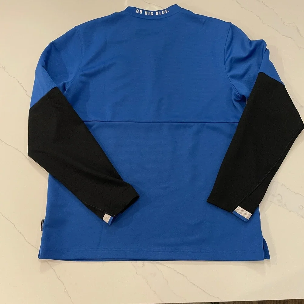 Nike Kentucky Wildcats Mens Medium Dri-FIT Quarter Zip Pullover Blue Black UK
